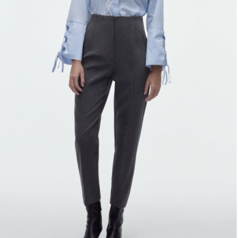 Zara Gray Women's Pants with high waist